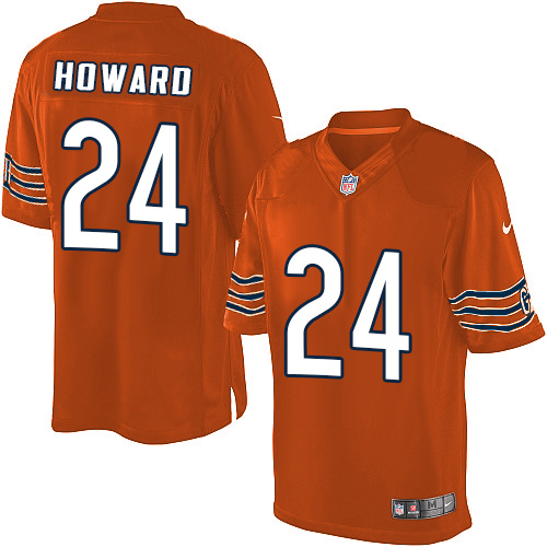 Men's Limited Jordan Howard Nike Jersey Orange Alternate - #24 NFL Chicago Bears